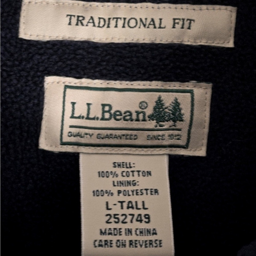LL Bean Mens Fleece Lined Flannel‎ Shirt Large Tall Plaid Button Up Teal - Picture 4 of 9